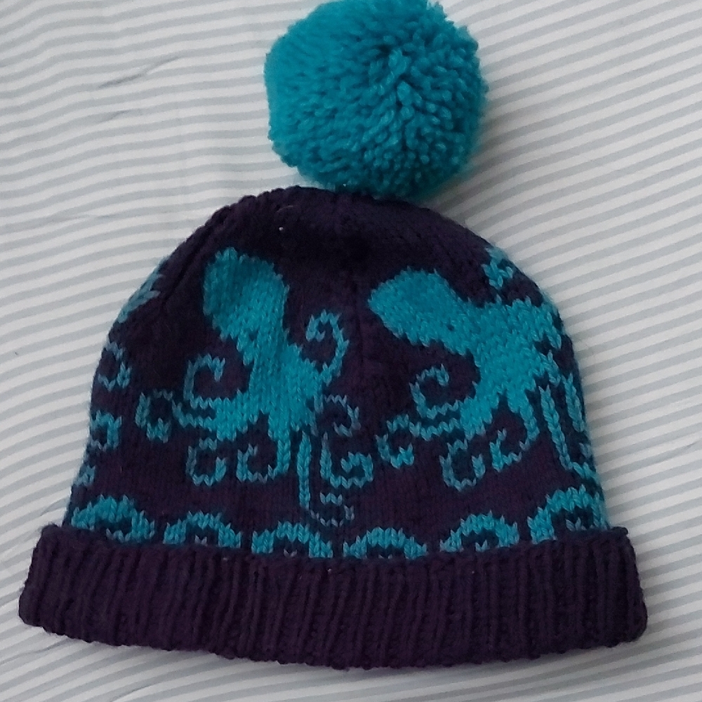 Kids Octopus Knit Beanie - Blue and Purple